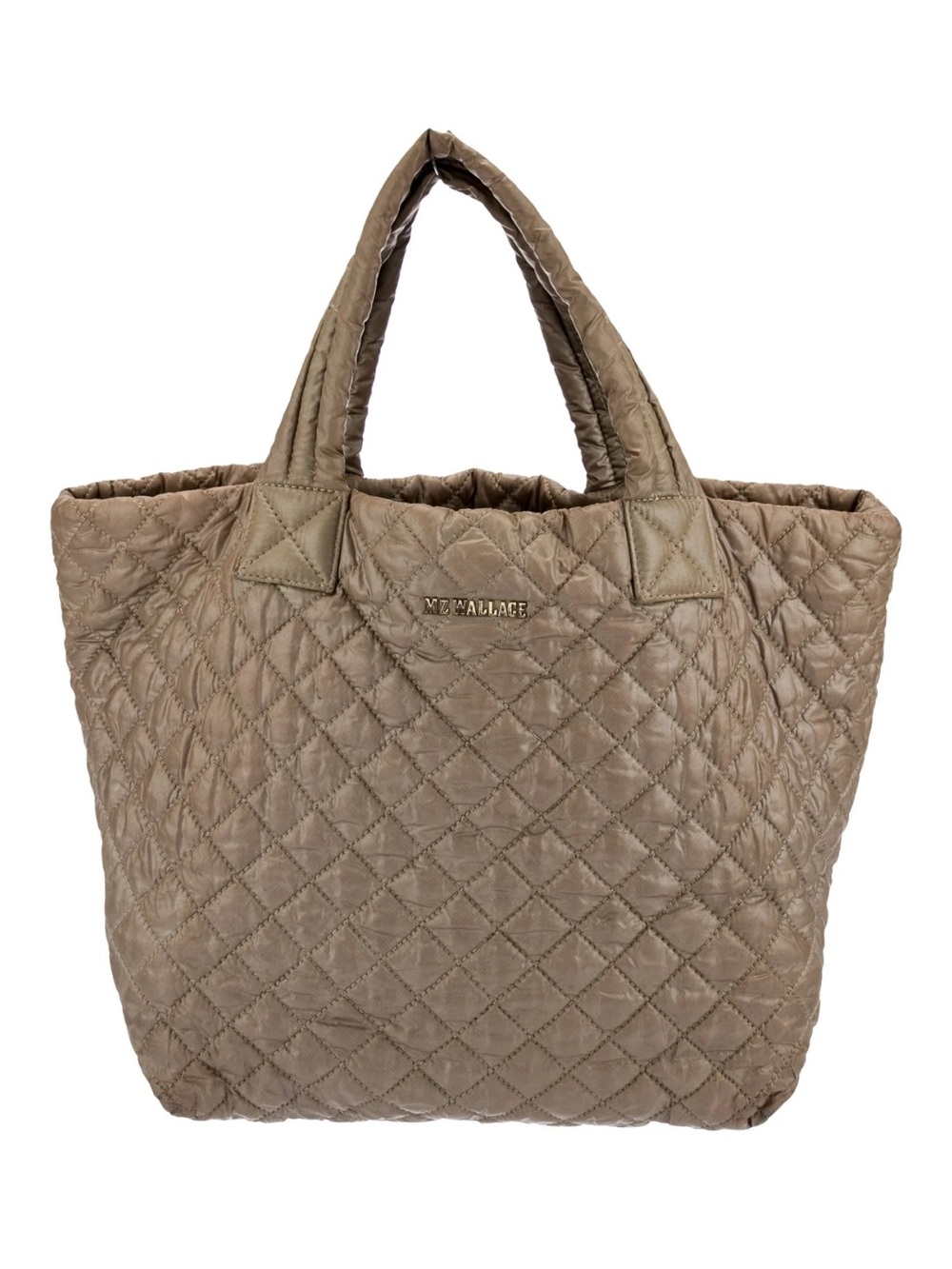 MZ Wallace Quilted Taupe Nylon Tote